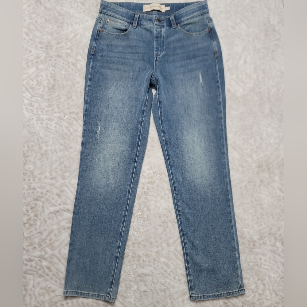 Soft Surroundings The Ultimate Denim Relaxed‎ Straight Jeans Women's Size M Blue